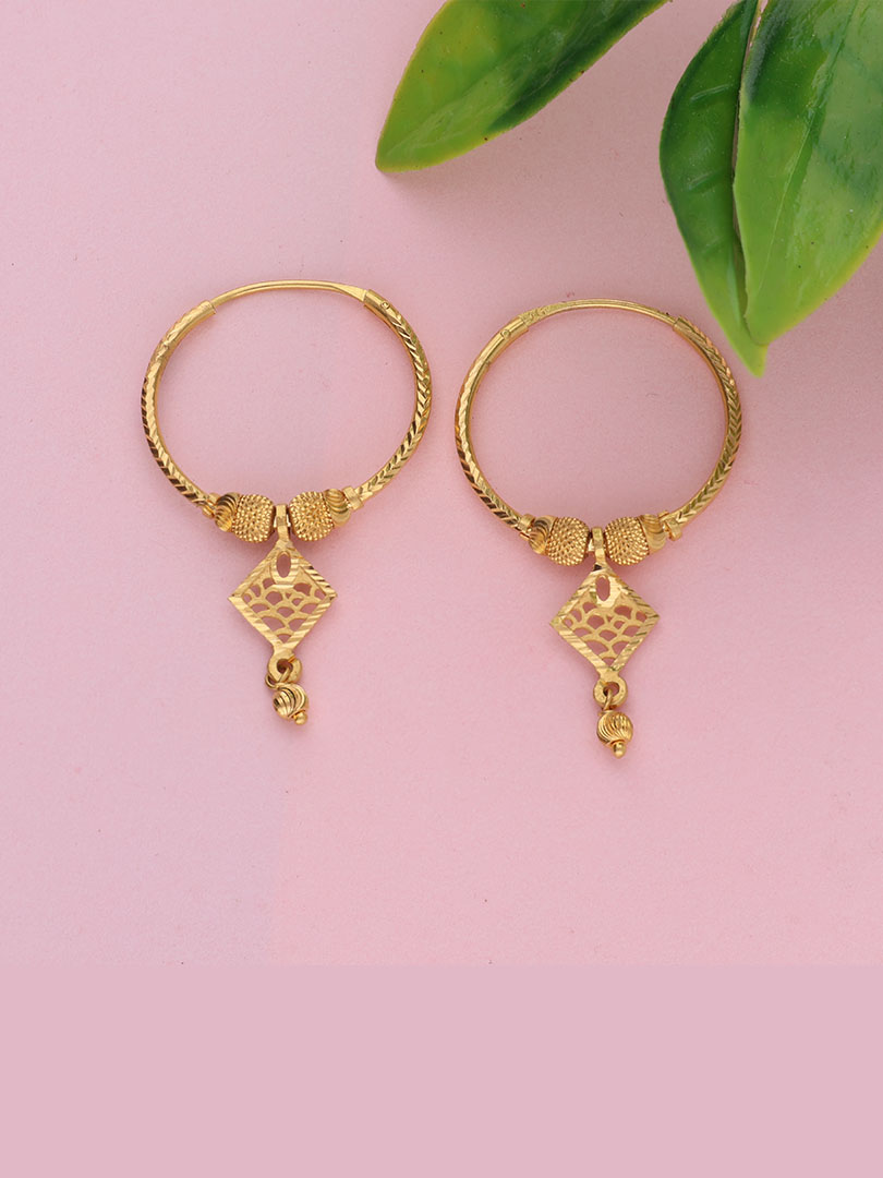 Buy Tiny 20k Yellow Gold Hoop Bali Earrings , Handmade Yellow Gold Earrings  for Women, Mother Day Gift, Dainty Indian Gold Earrings Online in India -  Etsy