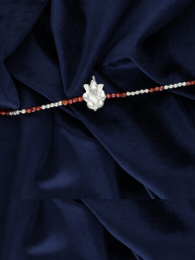 Divine Shri Ganesh Silver Rakhi
