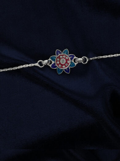 Petal Harmony Blossom Silver Rakhi