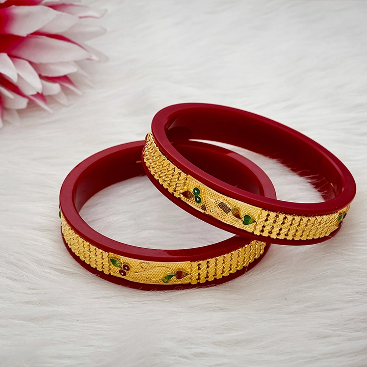 22K Gold Sankha Bridal Bangles-SNKH9078 SU2ED8 - Image 2