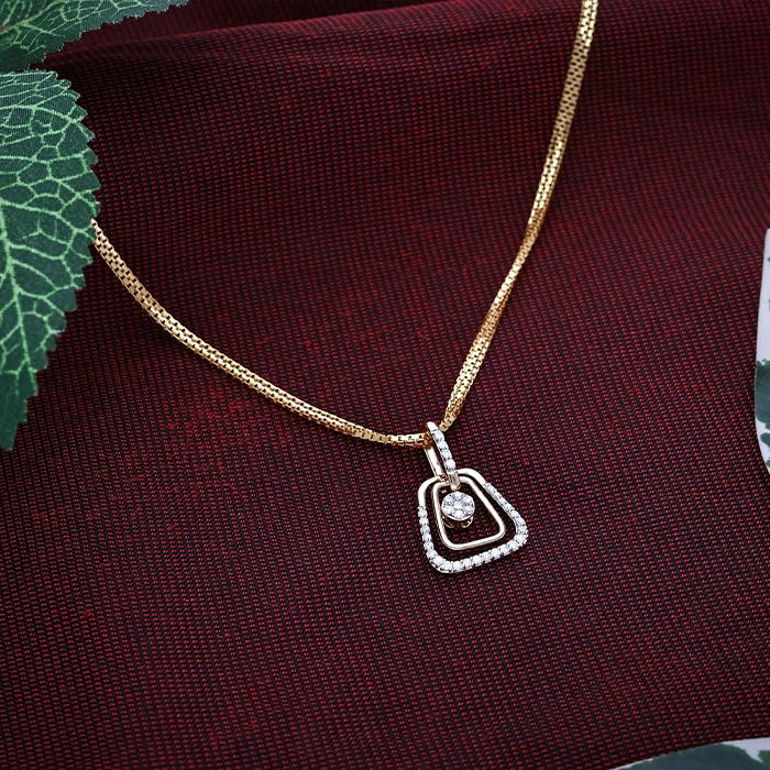 Diamond Trapezoid Pendant - DPND0576SU324L - Image 2