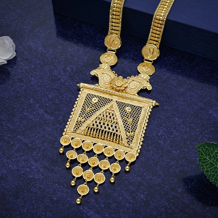 22K Gold Jaali Rani Haar Necklace - NKSL6673SU2E83 - Image 2