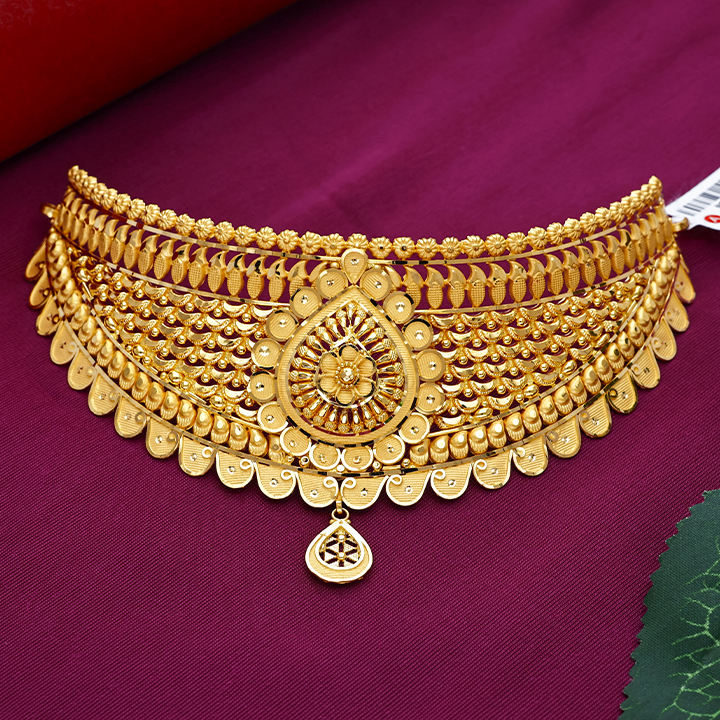 Antique Heritage Kundan Choker Necklace with Pearl Drops - NCCS1073SU32A1 - Image 2