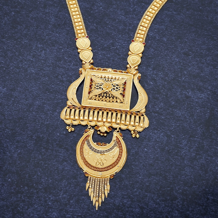 Ornate Floral Chandbali Jali Rani Haar Gold Necklace - NKSS4430SU2EAE - Image 2