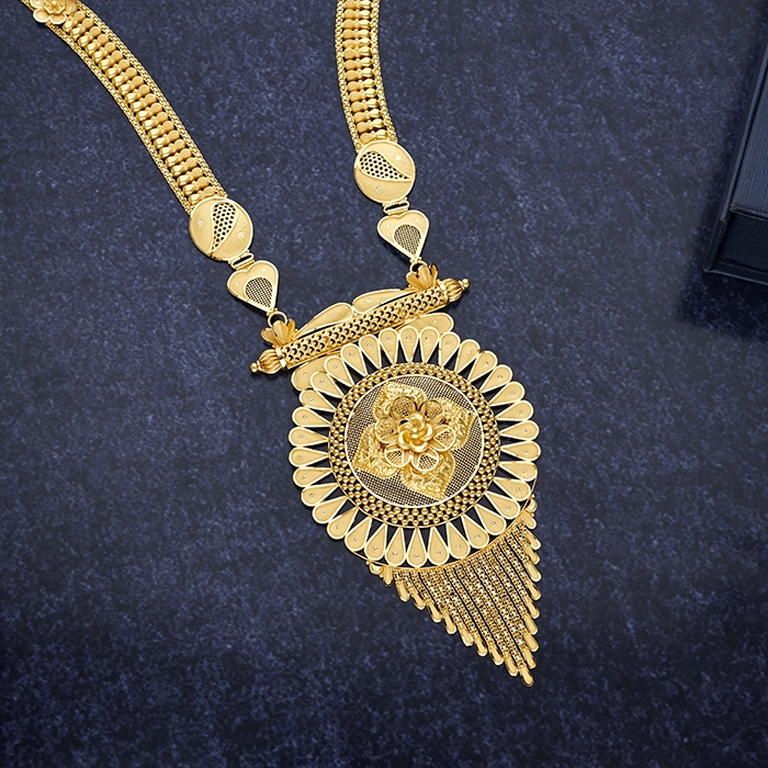 Ornate Royal Floral Jali Rani Haar Gold Necklace - NKSS3640S263 - Image 2