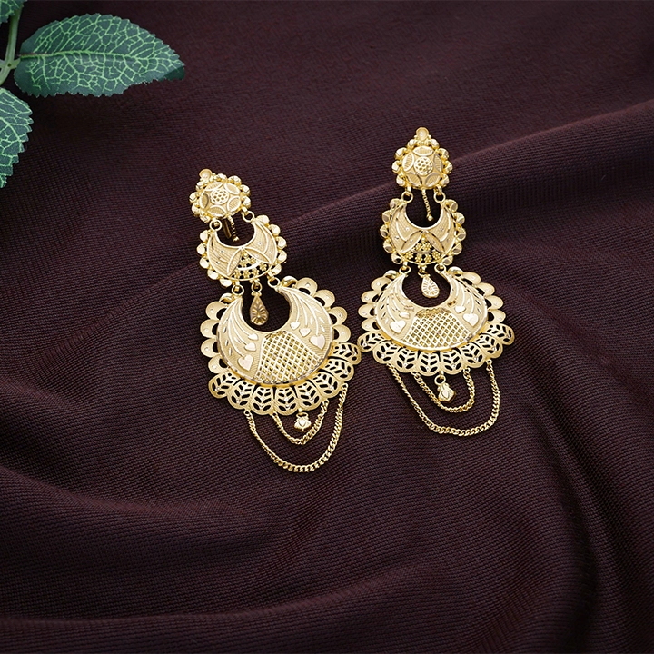 Traditional Gold Chandbali Earrings - ER25246SU32A1