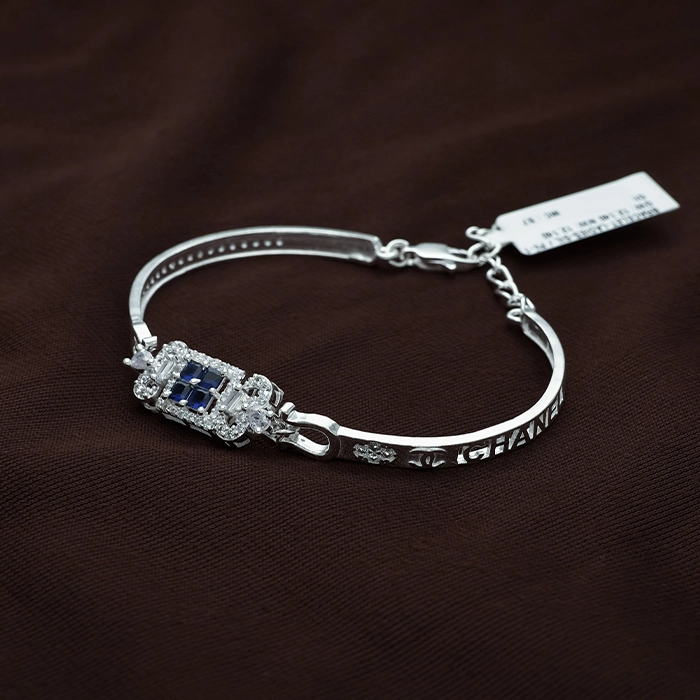 Elegant CZ Geometric Silver Bracelet - SBLS1420S201