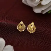 Triya Aura Gold Stud Earrings-TOP5772 S263