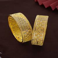 Mesh Arch Classic Gold Bangles-BNG22361 SU2E51