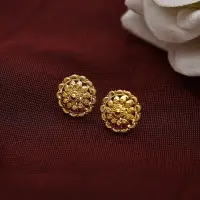 Royal Chakra Gold Stud Earrings-TOP5479 SU32A1