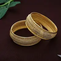 Textured Mesh Gold Bangles for Women-BNG22507 SU32JN