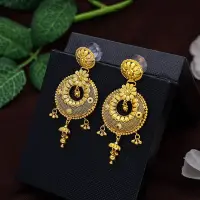 22KT Gold Floral Mesh Chandbali-ER17476 S385