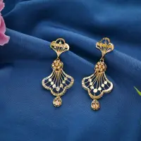 Gold Fan Jhumka Earrings - ER19853S364