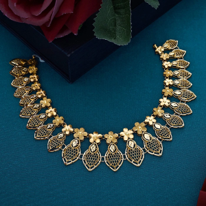 Floral Heritage Filigree Gold Necklace-NKSL6554 S364