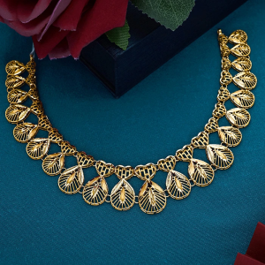 22Kt Elegant Short Gold Necklace-NKSL6673 S364