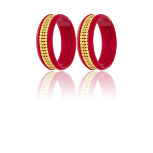 22K Lightweight Gold Sankha Bangles for Women-SJ-29
