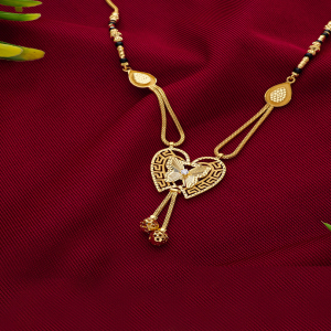 Fluttering Love Semi Long Gold Mangalsutra-1060009086138AAS27