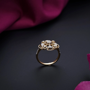 18K Gold Open Mandala Diamond Ring - DLRG2904SU2ECA