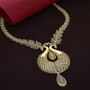 Royal Peacock 22K Short Gold Necklace-NKSL4400 S366