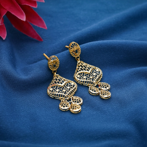 22K Gold Filigree Drop Earrings  - ER19851S364