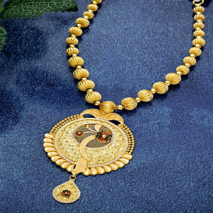 Crowning Glory Long Gold Necklace-NKSL3152S401