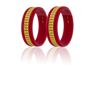 22K Heritage Block Texture Gold Sankha Bangles-SJ-05