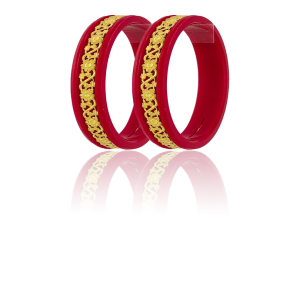 22K Floral Vine Gold Sankha Bangles-SJ-02