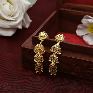 Virasat Filigree Gold Jhumkas-JUM1089 S342