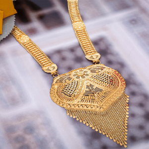Shagun Padma Jhalki Long Gold Necklace-1060011351208 S
