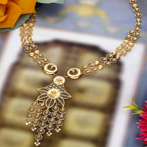 Golden Petals Necklace-NKSS2054S364