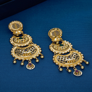 Layered Crescent Filigree Drop Earrings - ER13198 SU3369