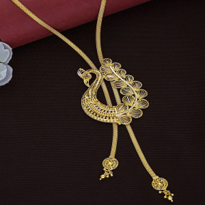 Peacock Plume Tassel Gold Tieset - NKTS0073 S202