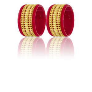 22K Regal Coin Motif Gold Sankha Bangles-SJ-21