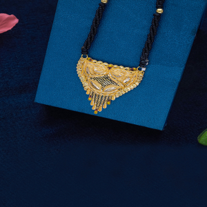 CultureCraft Semi Long Gold Mangalsutra-1060009766269AAS14