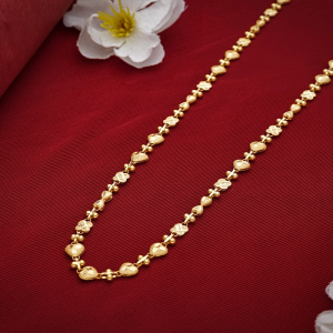 Gold Heart Motif Chain Necklace - CH16016SU2E51