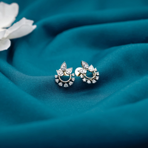 Diamond Leaf Halo Earrings - DERR3538SU2ECA