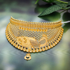 Peacock Elegance Gold Choker-NCCS0770 SU2EA1