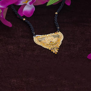 EthniGlam Semi Long Gold Mangalsutra-1060009766375AAS14