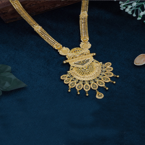 Vibrant Lattice Long Gold Necklace-1060010740753AA S381