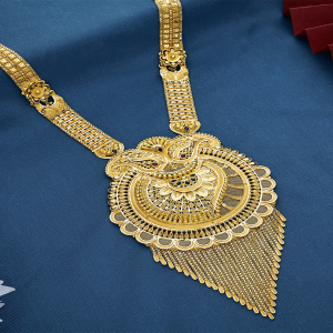 Peacock Cascade Heirloom Long Gold Necklace-NKSS2031 S141