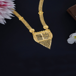 Regal Fringe Long Gold Necklace-1060011359510AA S381
