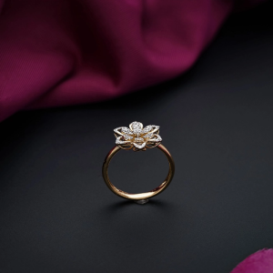 18K Gold Lotus Diamond Ring with Pavé Petals - DLRG2700SU2ECA