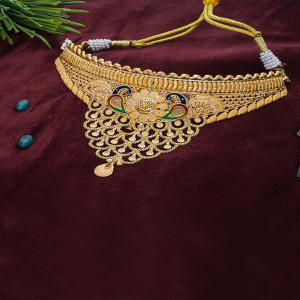 Enchanted Peacock Jewel Choker-1060009817169AA S373