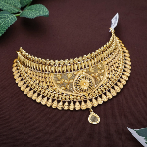 Floral Enamel 22K Gold Choker Necklace-NCCS0913 SU2E97