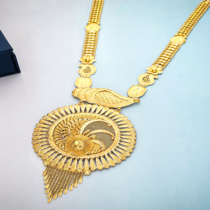 Sunray Bloom Long Gold Necklace-NKSS2077S30