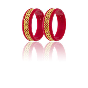 22K Interwoven Chain Gold Sankha Bangles-SJ-20