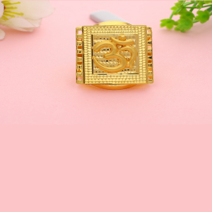 Divine Om Square Gold Ring For men-1060006666999AA S101