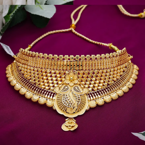Royal Paisley Bridal Gold Choker-NCCS0794 SU2EAE