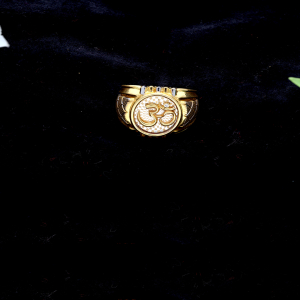 Radiant Om Oval Gold Ring For men-1060006023068AA S174