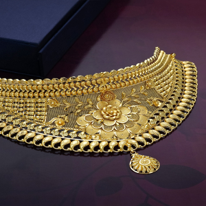 Royal Flower Gold Choker-NCCS0445 SU2EAE